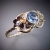 blossom blue... złoty pierścionek z szafirem i diamentami
