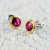 Mario Design, Biżuteria, Kolczyki, KOLCZYKI NA SZTYFTACH - SWAROVSKI Rivoli Chaton -  Fuchsia