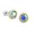 Mario Design, Biżuteria, Kolczyki, KOLCZYKI NA SZTYFTACH - CHATON AQUA SHIMMER SWAROVSKI