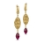 Mario Design, Biżuteria, Kolczyki, KOLCZYKI WISZĄCE SWAROVSKI CRYSTALS TWISTED  RUBY