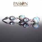 SALONI PARADISE - Srebrne kolczyki z Topazami Sky Blue i Opalitami - PASIÓN w Biżuteria/Kolczyki