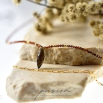 SORRENTO - złocony naszyjnik z Kwarcem dymnym i Granatami hessonit  - PASIÓN w Biżuteria/Naszyjniki