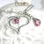 PASIÓN, Biżuteria, Naszyjniki, SWEETHEART - srebrny naszyjnik z motywem serca z różowymi Topazami
