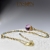 PRINCESS - komplet złoconej biżuterii: naszyjnik i kolczyki z różowym Topazem i Apatytami / PASIÓN / Biżuteria / Komplety