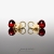 MARSALA - złocone krótkie kolczyki na sztyftach z czerwonymi Kwarcami i Perłami / PASIÓN / Biżuteria / Kolczyki