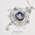 GALAXY - Okazały srebrny naszyjnik pr. 925 z niebieskim Topazem Sky Blue, Perłami, motywem świętej geometrii i księżyca / PASIÓN / Biżuteria / Naszyjniki