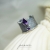 NEFERTITI - szeroki srebrny postarzany pierścień z naturalnymi purpurowymi Ametystami / PASIÓN / Biżuteria / Pierścionki