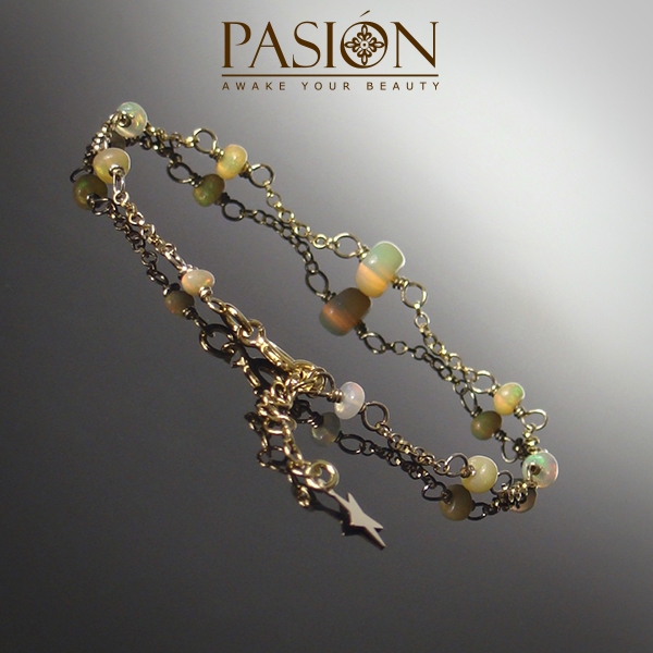 HYPNOSIS - złocona bransoletka z Opalami  / PASIÓN / Biżuteria / Bransolety