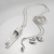 CIBA, Biżuteria, Naszyjniki, 0106 -  nowoczesny srebrny naszyjnik z kryształem górskim wykonany ręcznie