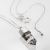 CIBA, Biżuteria, Naszyjniki, 0131 - nowoczesny srebrny naszyjnik z kwarcem fantom wykonany ręcznie
