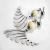 2D bio 0003 - nowoczesne srebrne kolczyki z bursztynem wykonane ręcznie / CIBA / Biżuteria / Kolczyki