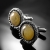 Kailash - ekskluzywne srebrne spinki do mankietów z żółtym awenturynem, wykonane ręcznie / CIBA / Biżuteria / Dla mężczyzn