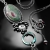 CIBA, Biżuteria, Naszyjniki, Portia - oryginalny  srebrny naszyjnik z wyjątkowym kaboszonem zoisytu i muszlą paua, wykonany ręcznie