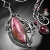 CIBA, Biżuteria, Naszyjniki, Ourania - uroczy srebrny naszyjnik z pięknym różowym opalem i rubinem, wykonany ręcznie