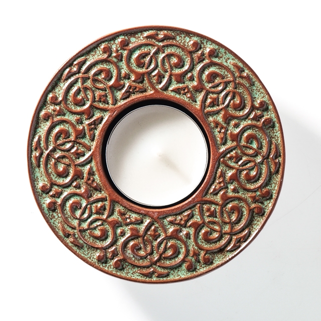 lampion barokowy zielonobrązowy  / pracowniazona / Dekoracja Wnętrz / Ceramika
