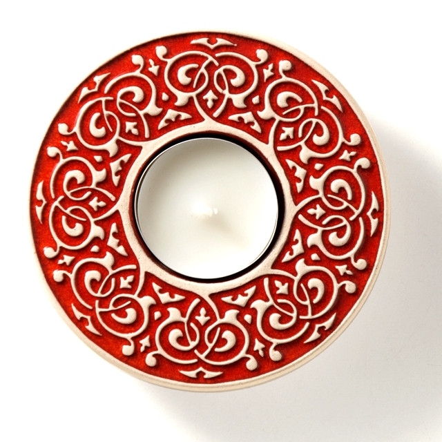 lampion barokowy czerwony w pudełku / pracowniazona / Dekoracja Wnętrz / Ceramika