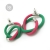 Dwukolorowe kolczyki z kauczuku i srebra (L)/ Supły / Wierzbanowska Jewellery / Biżuteria / Kolczyki
