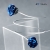 Bransoleta srebrna z granatową tkaniną BLUE ROSE / SHAMBALA / Biżuteria / Bransolety