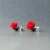 Srebrne kolczyki wkrętki różyczki czerwone / SHAMBALA / Biżuteria / Kolczyki