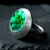SHAMBALA, Biżuteria, Pierścionki, Szmaragdowo zielony pierścionek z turkusowym akcentem