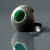 Duży pierścionek srebrny GREEN ORB / SHAMBALA / Biżuteria / Pierścionki