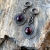Srebrne kolczyki tribal z naturalnym kamieniem, granat / SHAMBALA / Biżuteria / Kolczyki