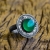 Srebrny pierścionek tribal z naturalnym kamieniem, zielony onyks / SHAMBALA / Biżuteria / Pierścionki