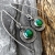 SHAMBALA, Biżuteria, Kolczyki, Srebrne kolczyki tribal z naturalnym kamieniem, zielony onyks
