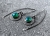 Srebrne kolczyki tribal z naturalnym kamieniem, zielony onyks / SHAMBALA / Biżuteria / Kolczyki